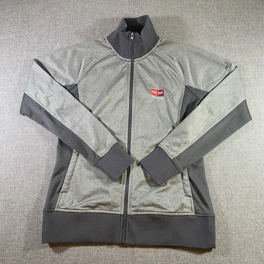 North Face Jacket Mens Large Gray CO OP Solutions Full Zip Performance Logo FA19
